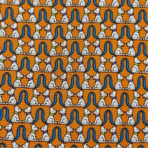 Jos A Bank Executive Collection orange, blue, and white dog, 100% Silk Tie NWOT